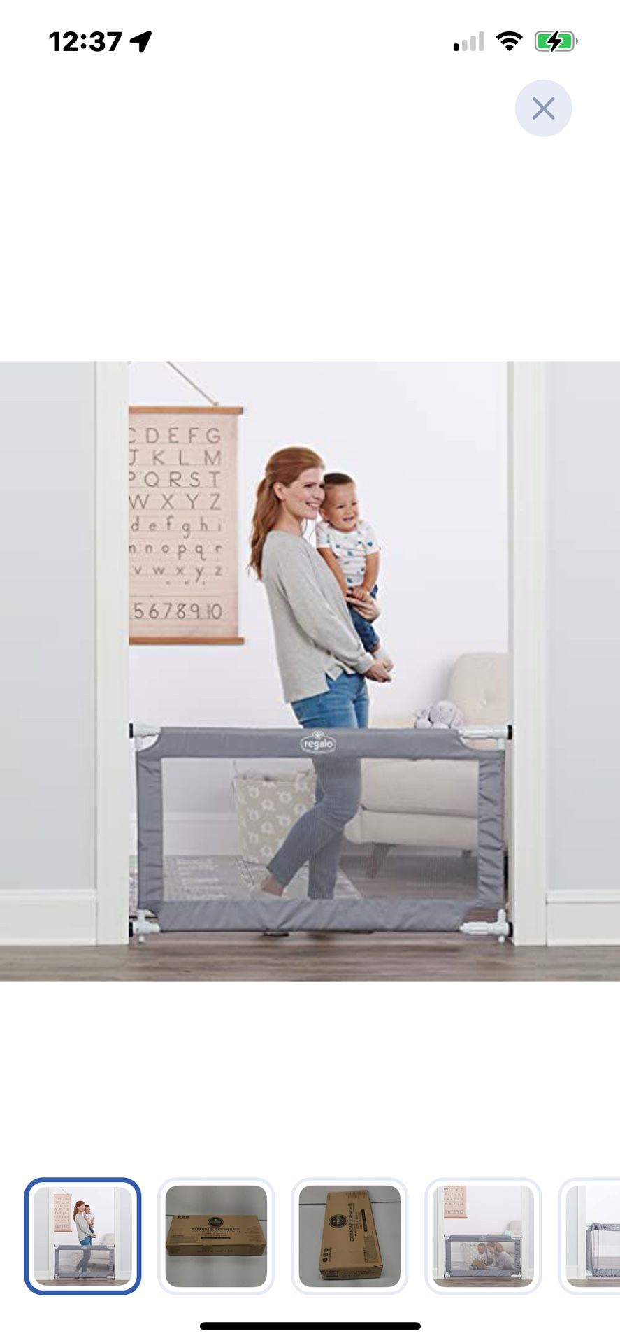 “ New”Regalo 50” Xtra Wide (grey) Expandable Mesh Gate-pressure Mounted)(retail$59)