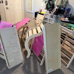 Pikler Triangle , 7 in 1 Toddler Climbing Toys Indoor, Montessori