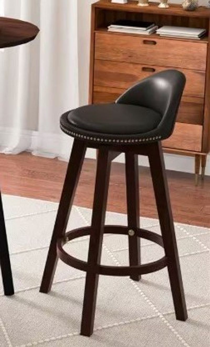 Costway Swivel Barstool in Black 360 Degree Swivel