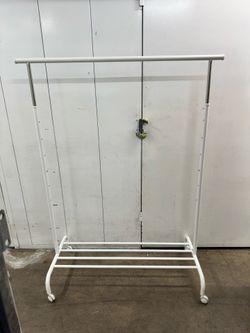 Clothes Garment Rolling Rack White