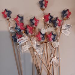 Red, White, and blue Star Shaped Candles 