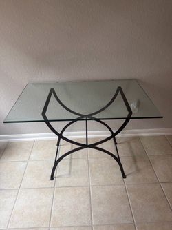 Pier 1 glass and iron entry table