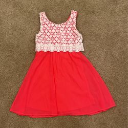 Girls Pink Lace Dress