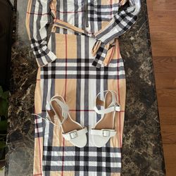 Dress And Heels.  Small.  And. Size 7 