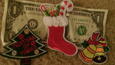 Set of 3 Christmas iron on patches