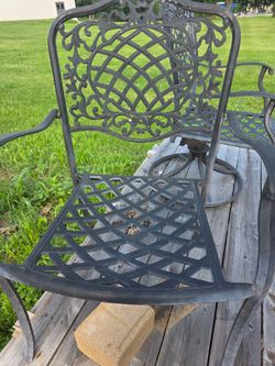 6 cast  aluminum  chairs