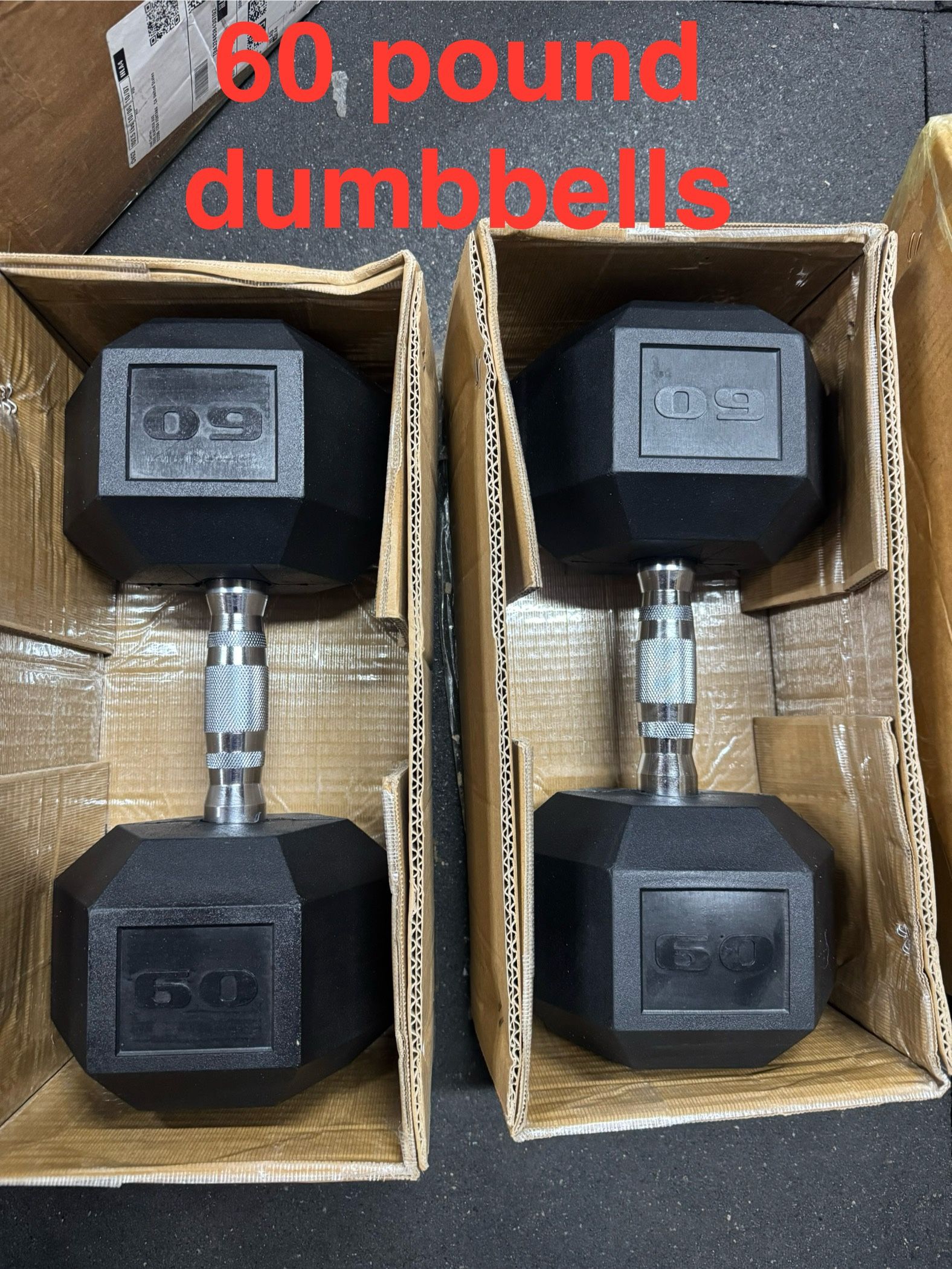 NEW 60lb Hex Dumbbell Set