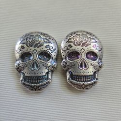 2x Monarch Precious Metals 2oz .999 Silver Sugar Skulls Limited Run