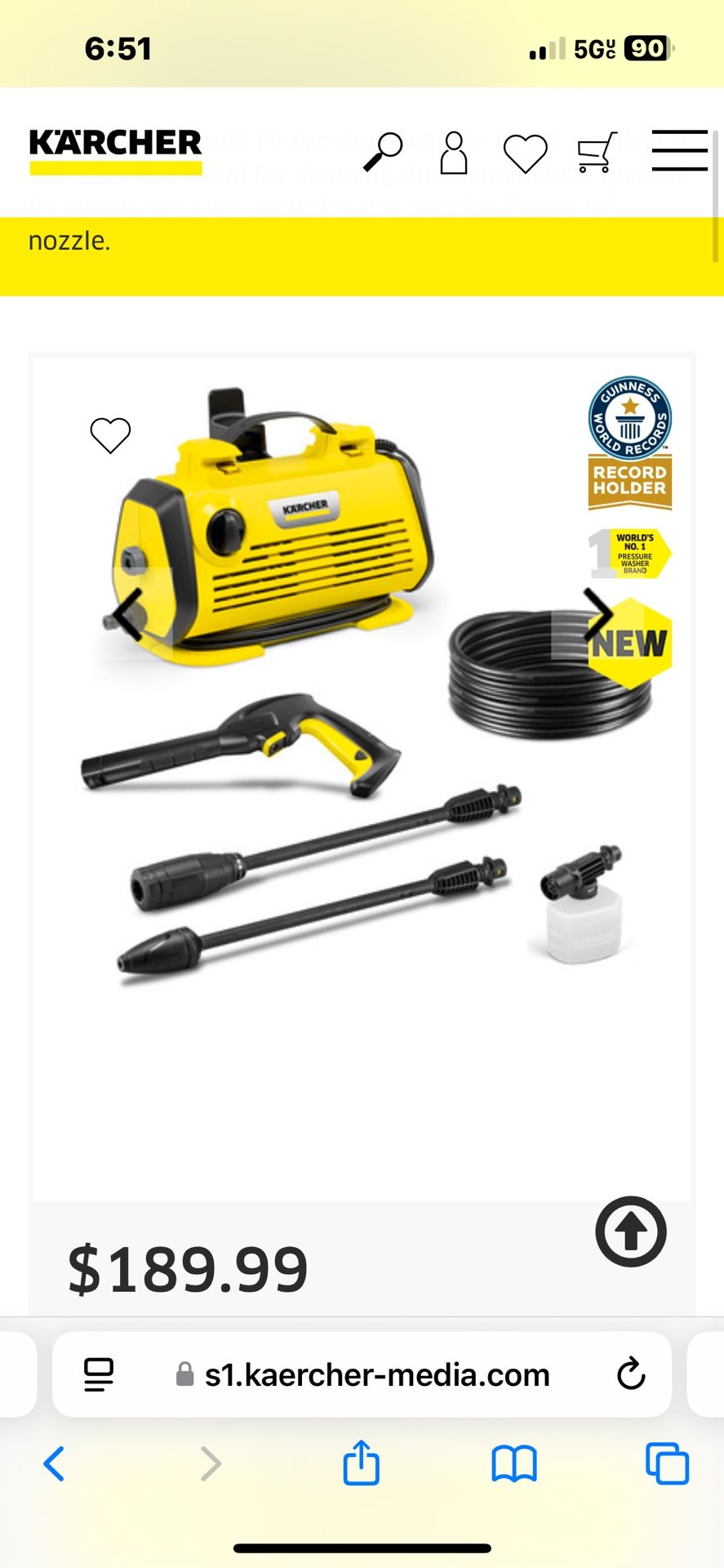 Karcher K2 Electric Pressure Washer. New In Box.