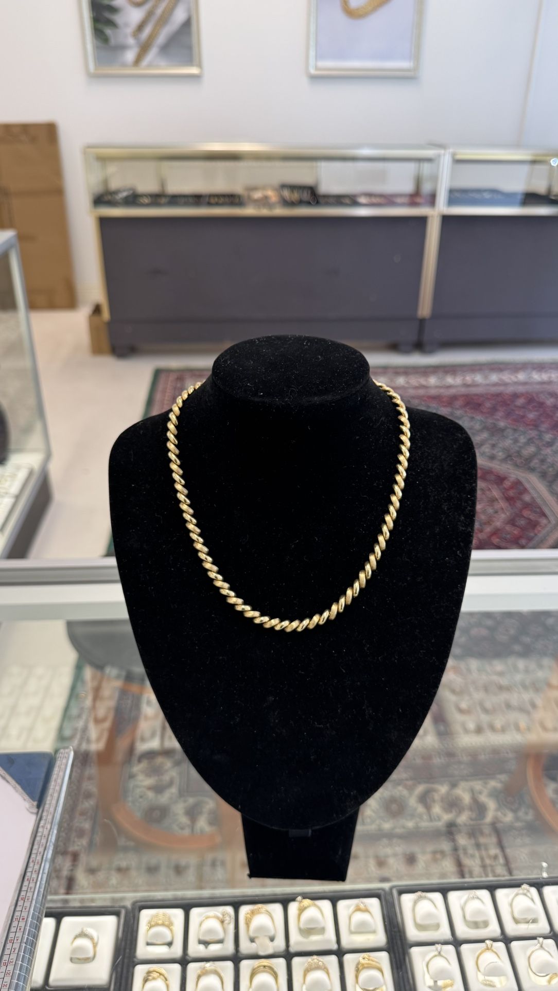 14k Yellow Gold Macaroni Chain 31.6g - 17”