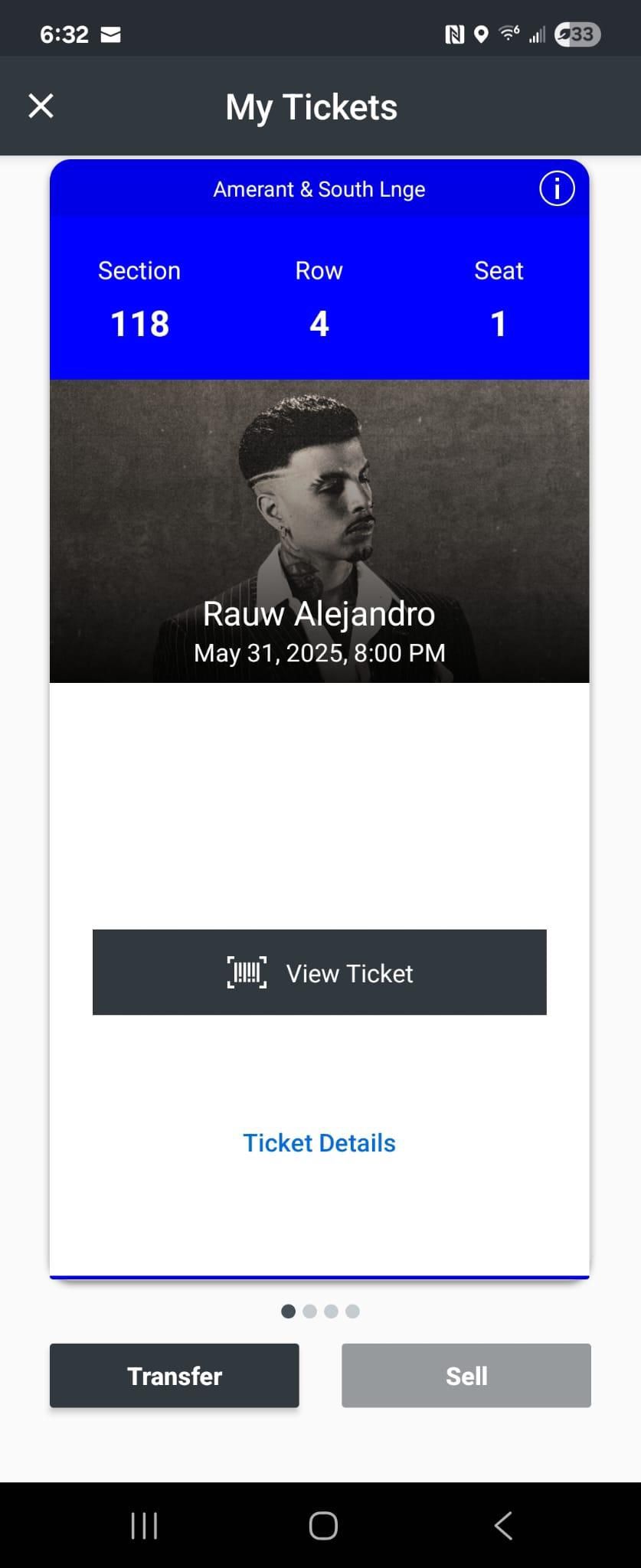 RAUW ALEJANDRO TICKET V.I.P