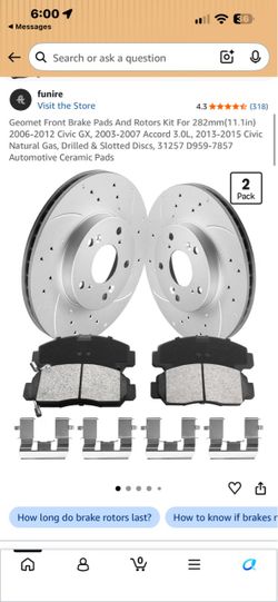 Honda rotors and brake pads