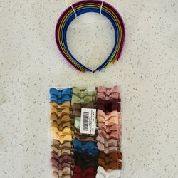 NEW Soft Flex Kid Headbands, NEW 24 Bow Clip Set & New 0-24 Month Closet Organizer