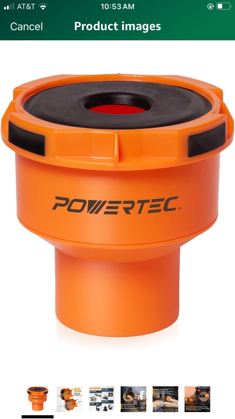 POWERTEC 70420 Dust Port Adapter for 1-3/4" ~ 2-1/2" Port to 4" & 2-1/2" Dust Collection Hose