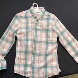 Men's Plaid Long Seeve Button Up Shirt Size (M)