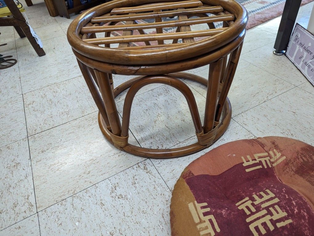 Rattan Side Table Or Ottoman