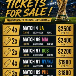 Selling Fifa tickets for some of the biggest world cup matches