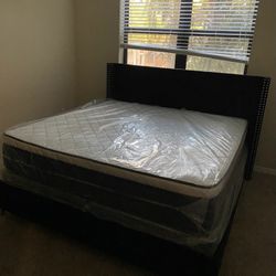 NEW KING SIZE MATTRESS SET AND BOX SPRING-2pcs 