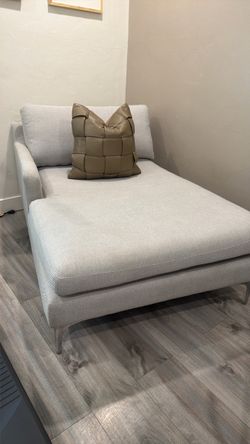 Light Gray Upholstered Chaise Lounge