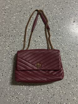 Tory Burch Kira Chevron Burgundy Quilted Shoulder Bag