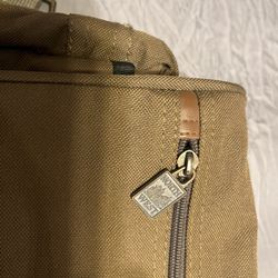 Men’s Khaki Leather/canvas Tech Bag