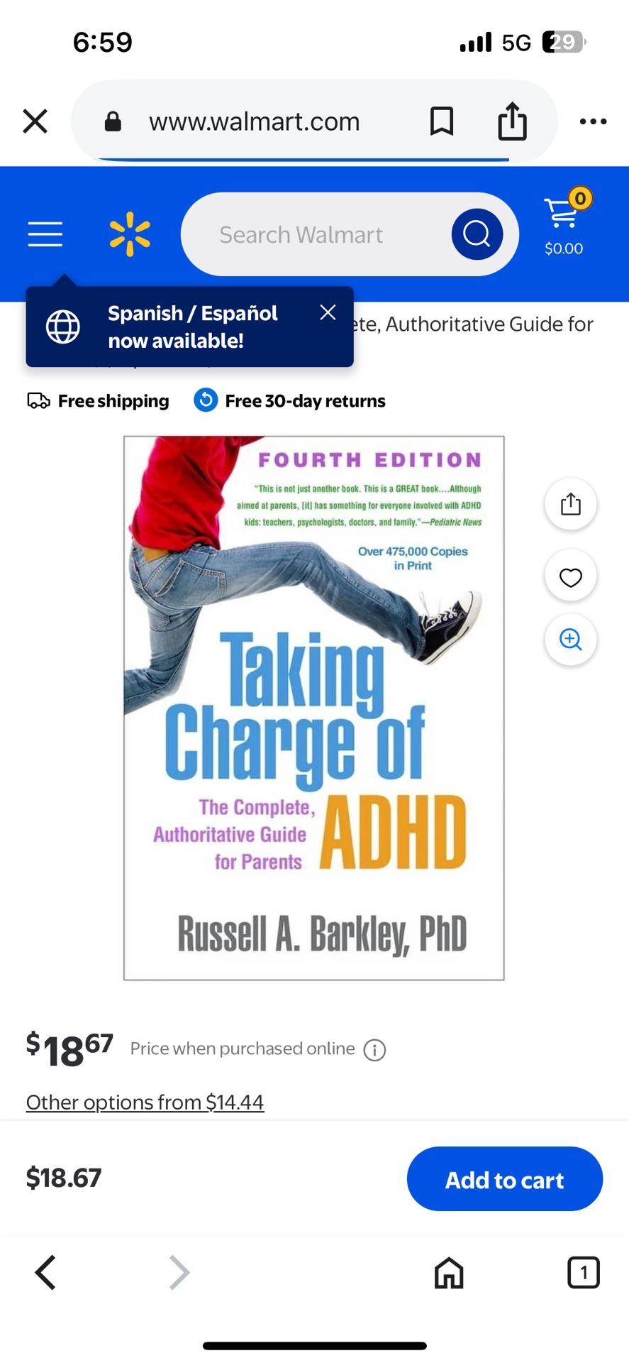 Taking Charge Of ADHD Book