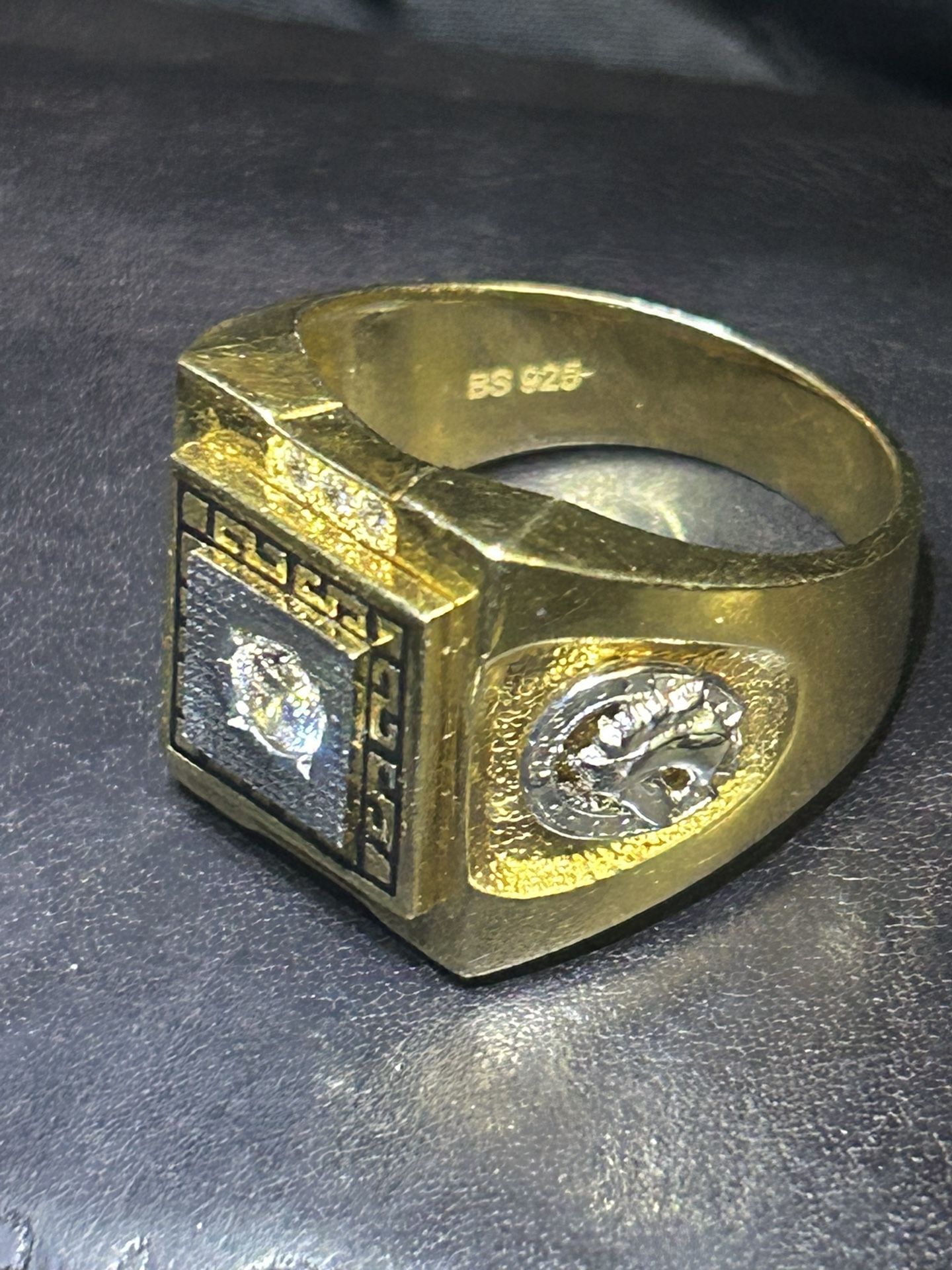 Sterling Silver - Gold Vermeil Men’s Ring - Nice !!