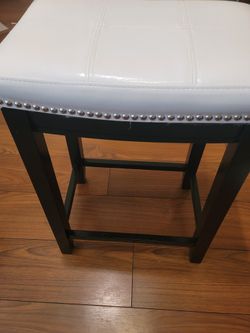 White Leather Stool
