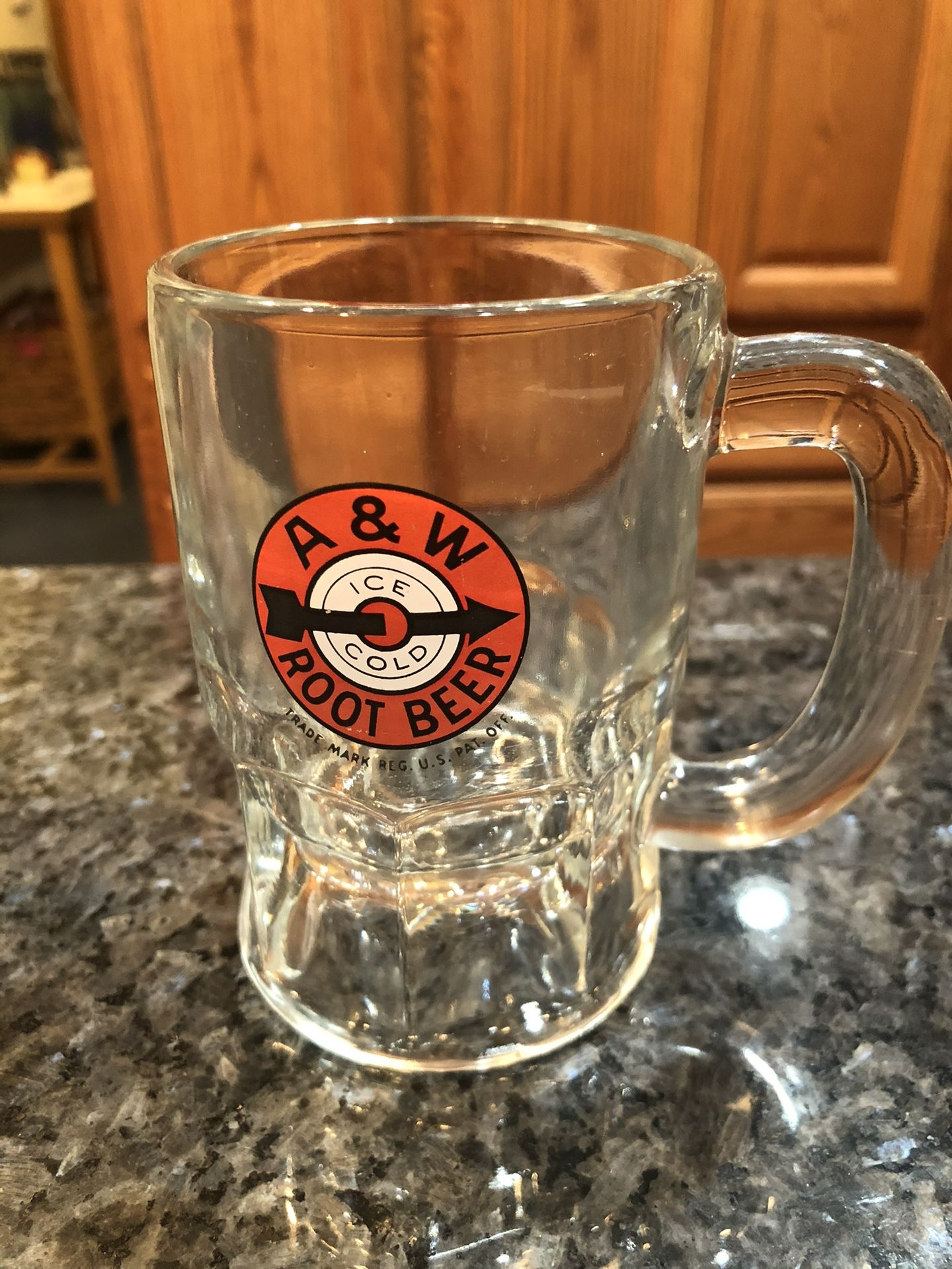 Vintage A & W Rootbeer Glass Mug.  Size 4 1/2 inches Tall .  Trademark USA.  Preowned Excellent Condition 