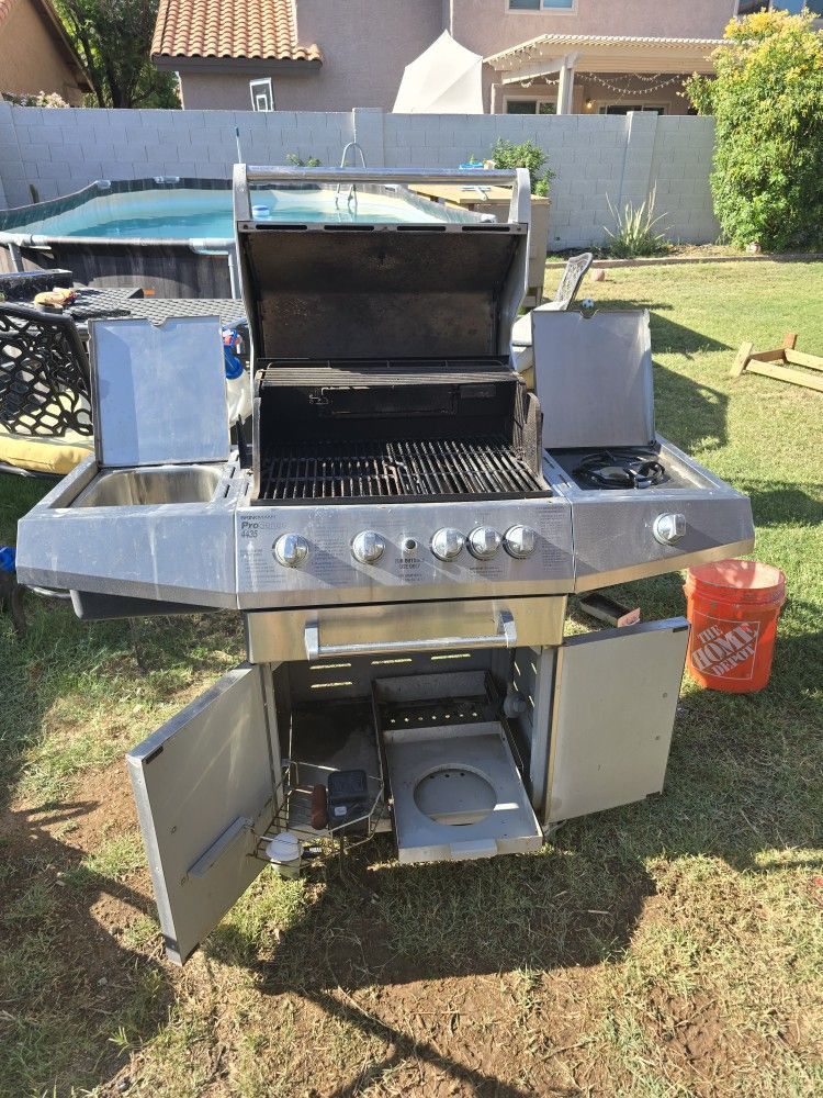BBQ Gas Burner With Side Burner And Sink