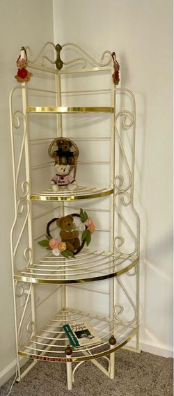 Gold plated  metal corner shelf