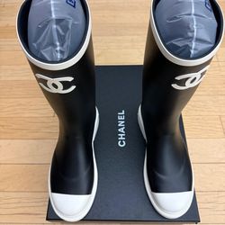 Chanel rain boots