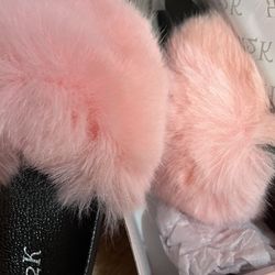 Fluffy Pink Slides