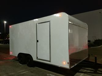 Enclosed 16' trailer with nice style and high quality workmanship. Car carrier for Razor, sandrail, cars, quads, motorcycles. 7000# GVWR.