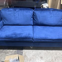 Blue Velvet Love Seat 