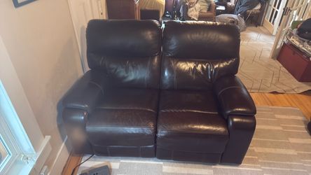 FREE Reclining Loveseat Brown Leather