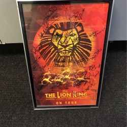 Lion king Disney Broadway musical window card signed by cast