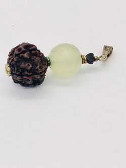 Jade and Rudraksha Pendant