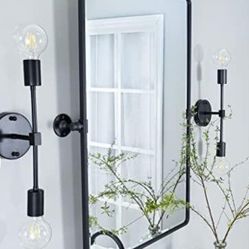 Tehome 20x30 Matte Black Pivoting Mirror