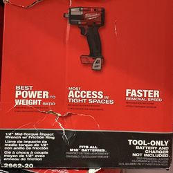 Milwaukee New 1/2” Mid Impact Wrench 18M Fuel Brushless 