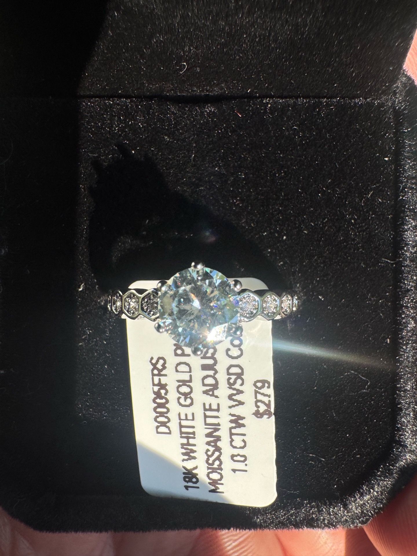 Moissanite adjustable ring