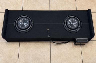 Pioneer shallow subs subwoofers in custom Downfire box w sound digital amplifier 1600 watts