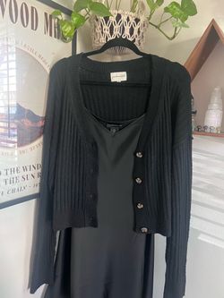 Black dress w/ cardigan L $15