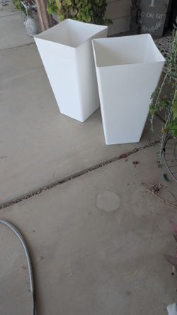 Tall White Planters