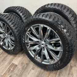 NEW 22 inch gm style wheels wrapped in 305/45r22 atturo xt tires