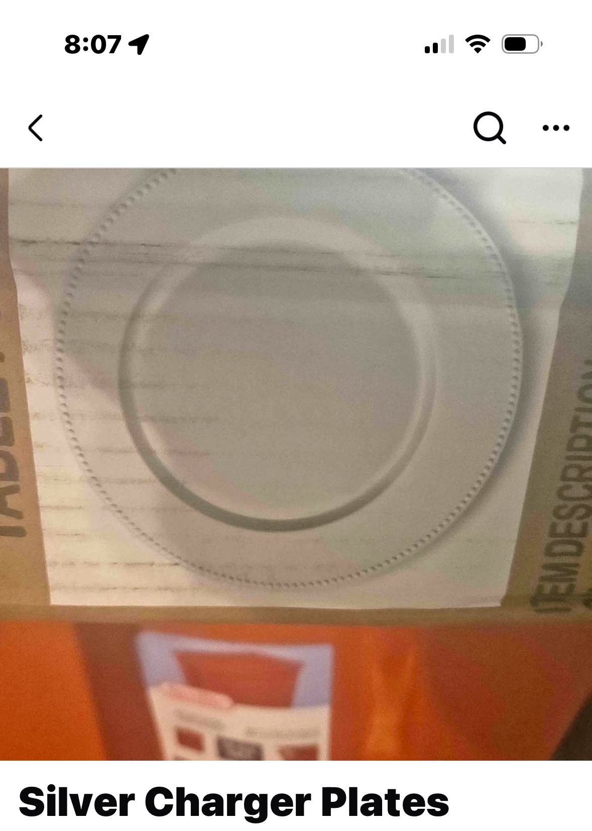 SILVER Charger Plate 