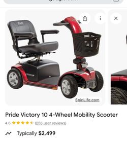 Pride victory scooter- Electric, BLUE, Battery works (wheelchair, assistance, mobility)