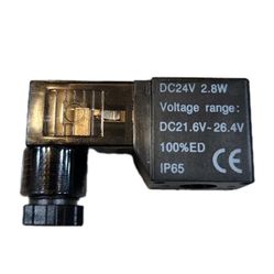 DC 24V Solenoid Valve Coil with LED DIN Connector | 2.8W | 100% ED | IP65