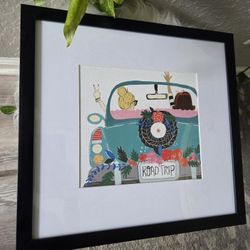 Wall Decor Road Trip Girls In Floral Car 