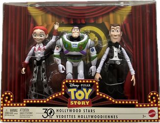 Toy Story Hollywood Stars Woody Buzz Lightyear Jessie Black Tie 3 Figures New
